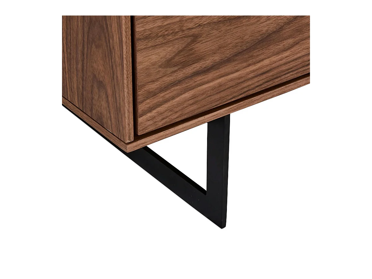 Vitrinekast met led-verlichting Tokyo - 4 deuren, 2 laden - MDF & staal - Amerikaanse eik