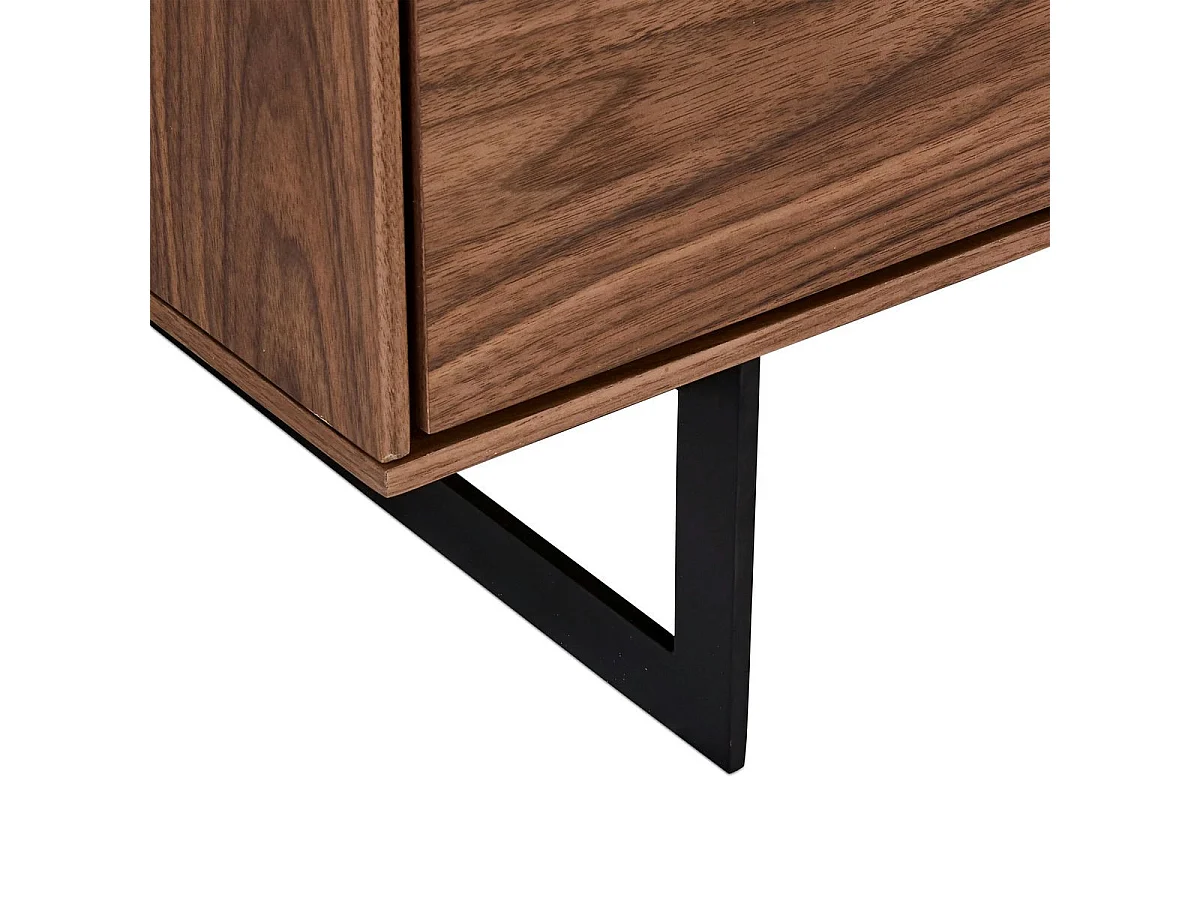 Vitrinekast met led-verlichting Tokyo - 4 deuren, 2 laden - MDF & staal - Amerikaanse eik