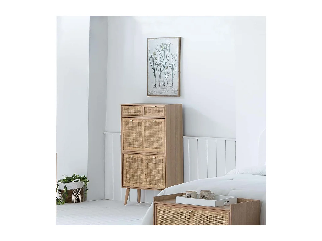 Quadro de madeira e tecido impresso