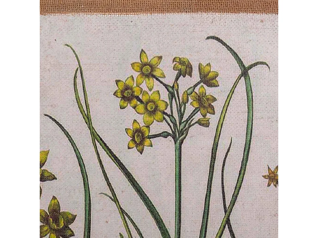 Quadro de madeira e tecido impresso