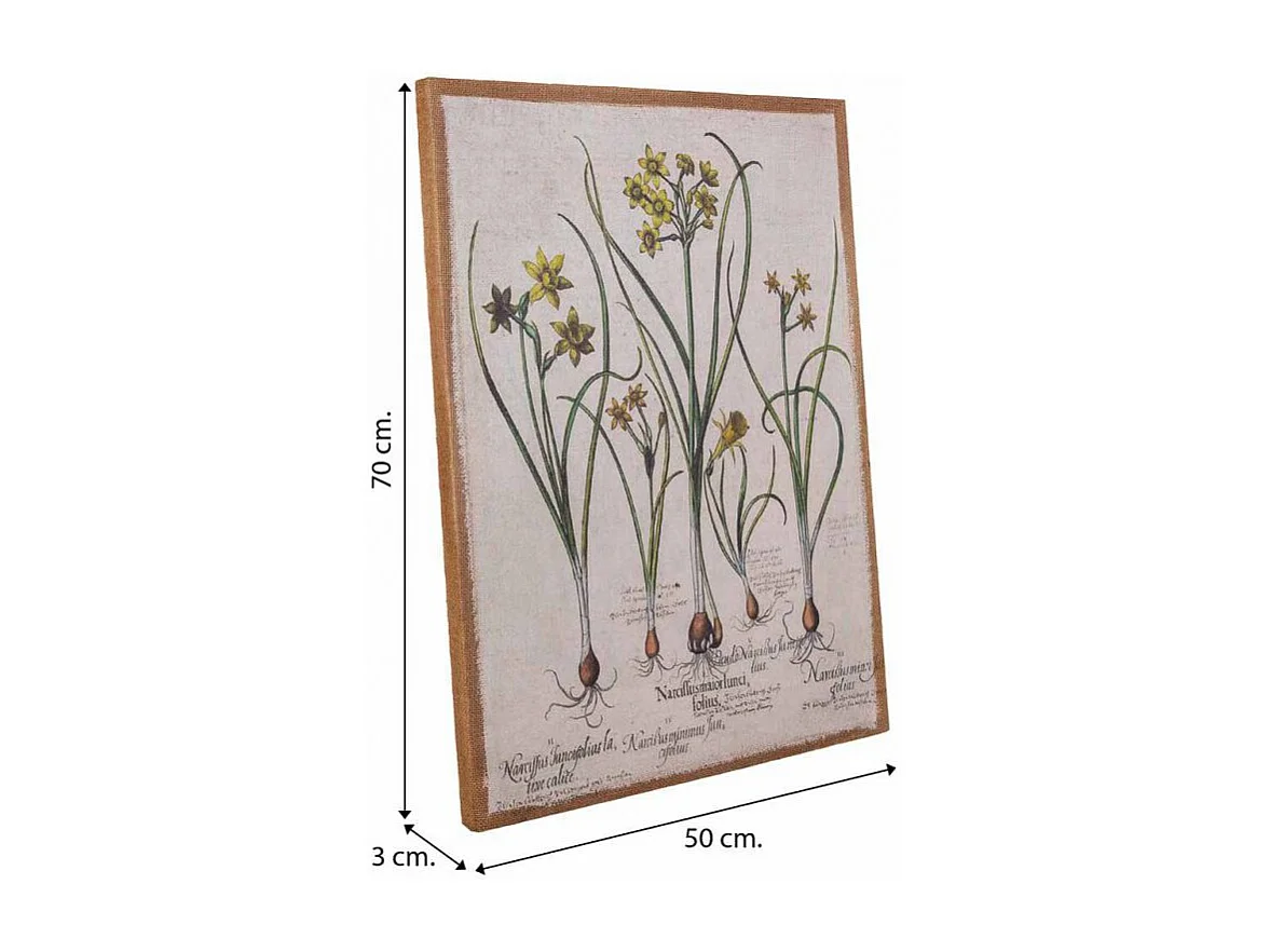 Quadro de madeira e tecido impresso