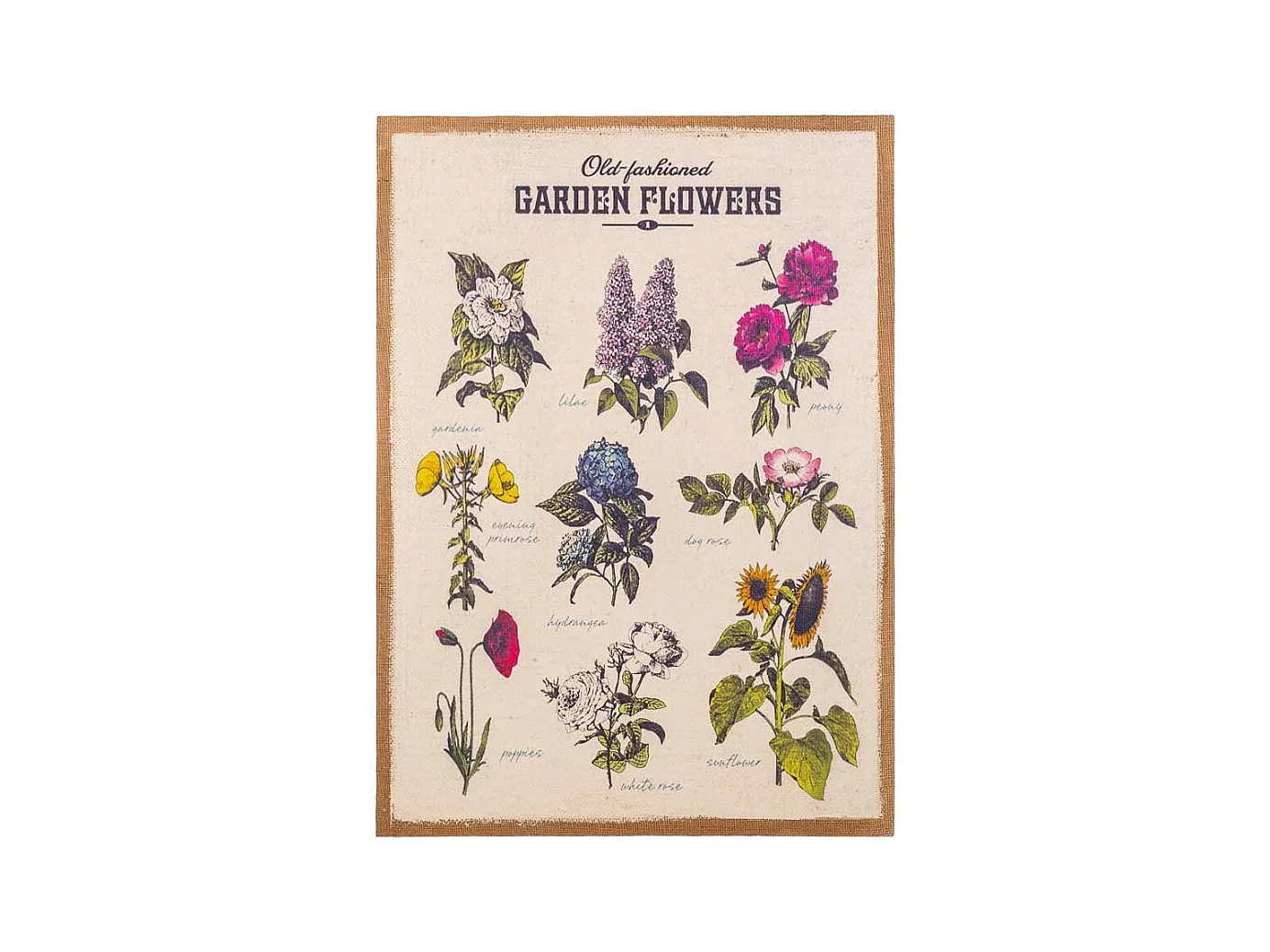 Rahmen aus Holz und bedrucktem Stoff