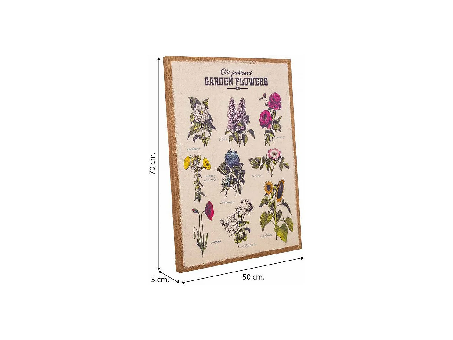 Rahmen aus Holz und bedrucktem Stoff