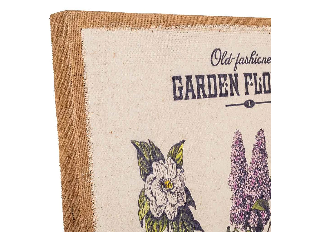 Rahmen aus Holz und bedrucktem Stoff