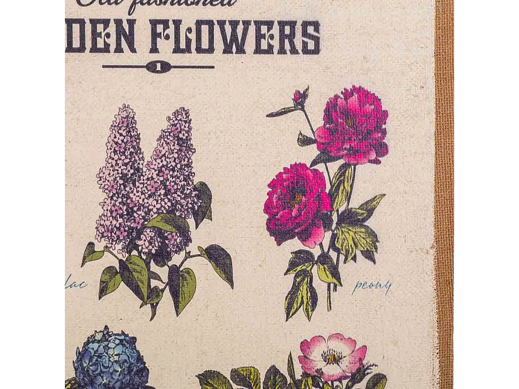 Rahmen aus Holz und bedrucktem Stoff