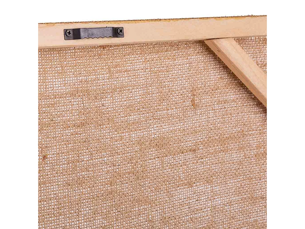 Rahmen aus Holz und bedrucktem Stoff