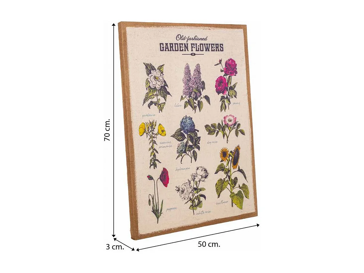 Rahmen aus Holz und bedrucktem Stoff