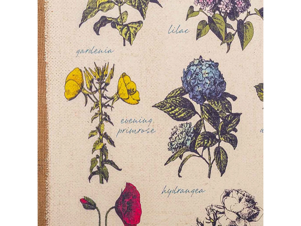 Rahmen aus Holz und bedrucktem Stoff