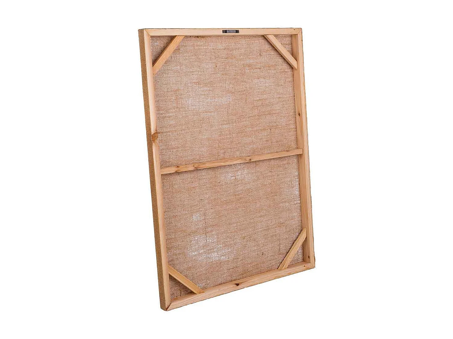 Rahmen aus Holz und bedrucktem Stoff