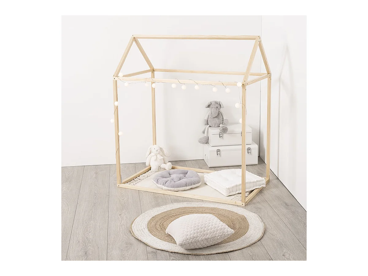 Cabane Déco Enfant 126cm Naturel