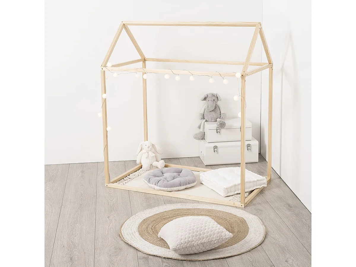 Cabane Déco Enfant 126cm Naturel