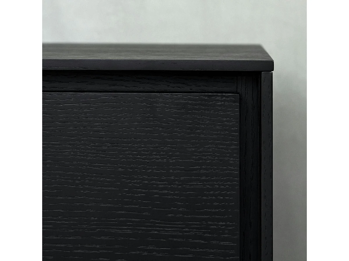 Meuble TV Tokyo avec 2 portes et 1 niche - MDF et métal - Noir