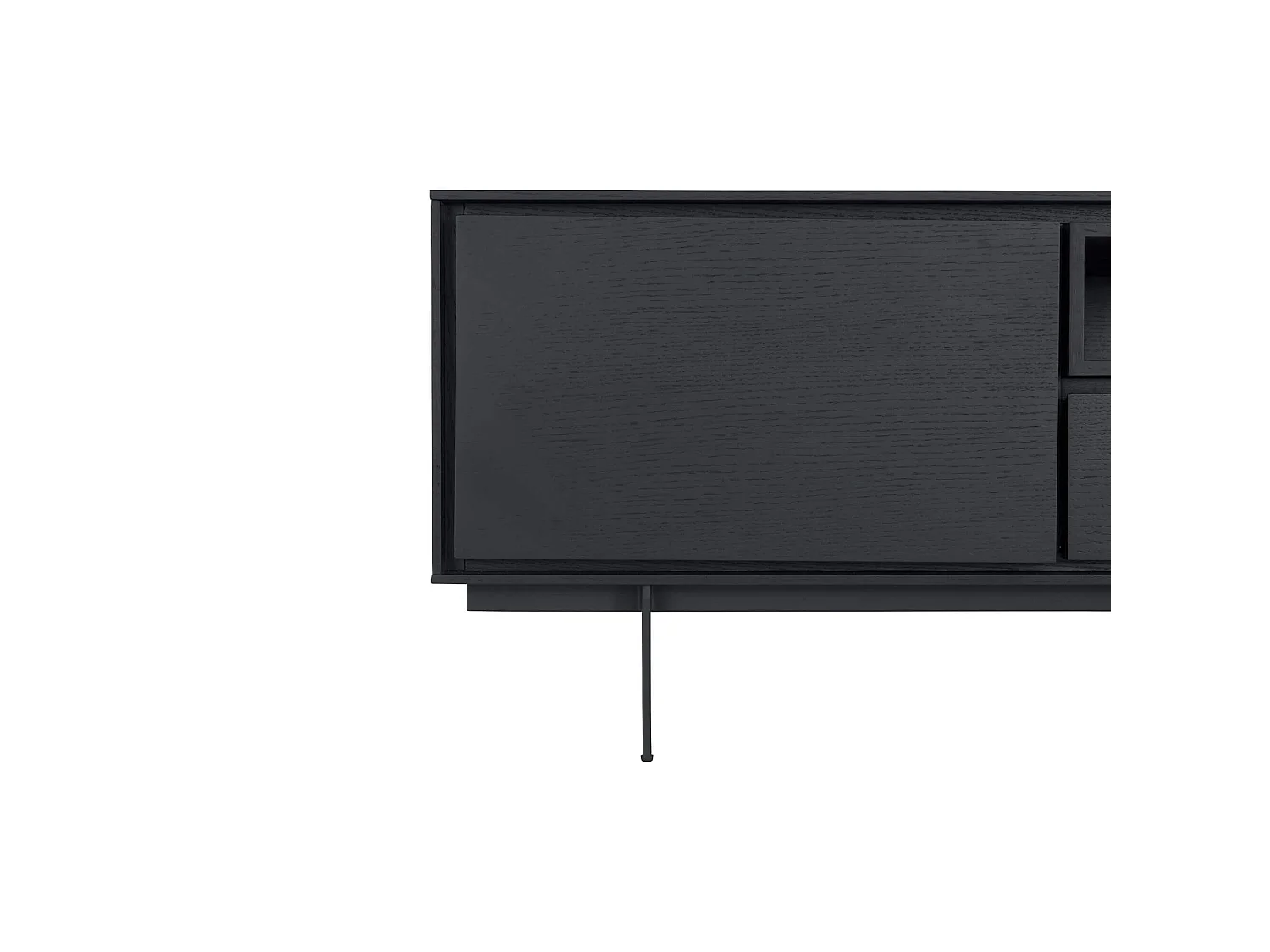 Meuble TV Tokyo avec 2 portes et 1 niche - MDF et métal - Noir