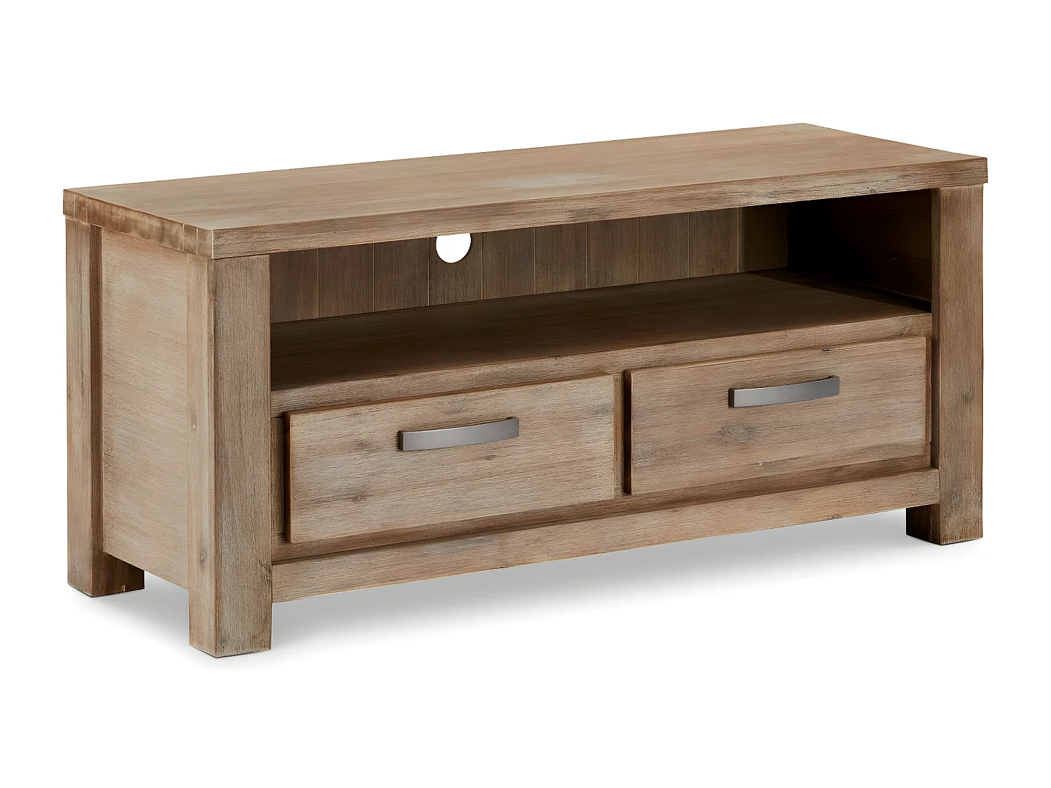 Tv-meubel Alaska - 2 laden, 2 nissen - Massief acaciahout & MDF - Bruin