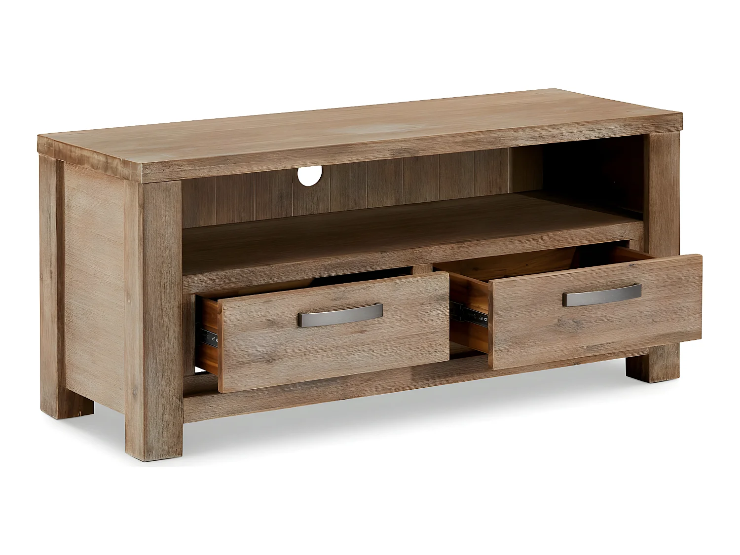 Tv-meubel Alaska - 2 laden, 2 nissen - Massief acaciahout & MDF - Bruin