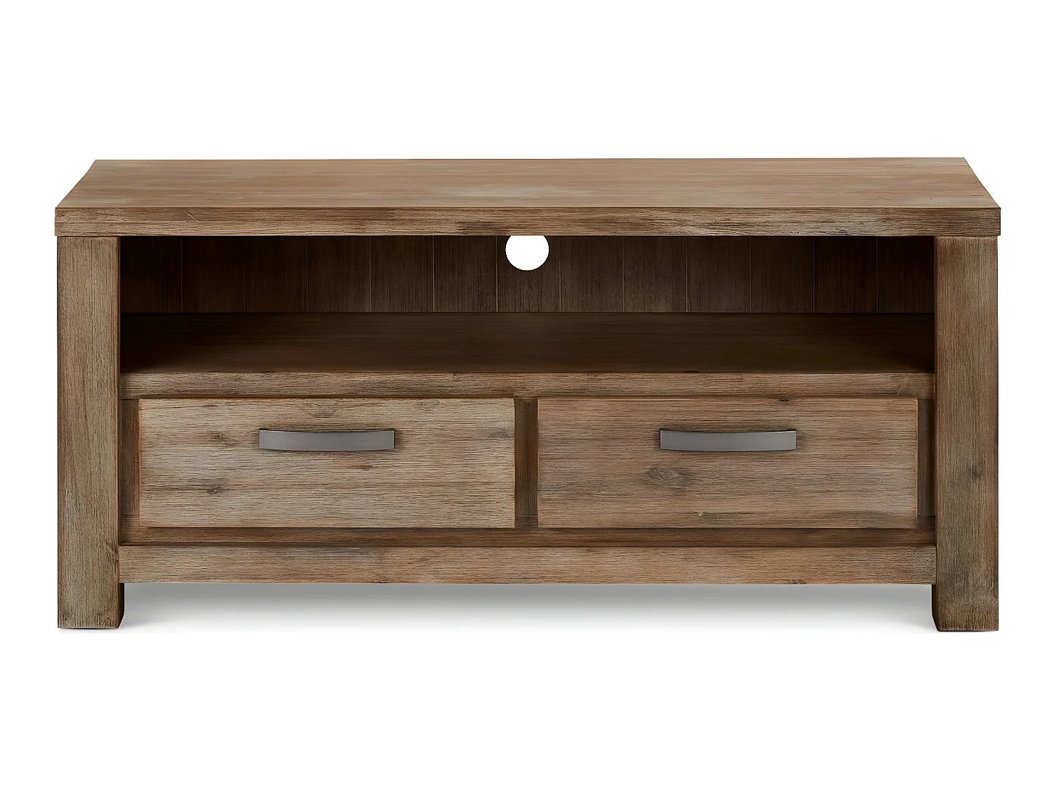 Tv-meubel Alaska - 2 laden, 2 nissen - Massief acaciahout & MDF - Bruin