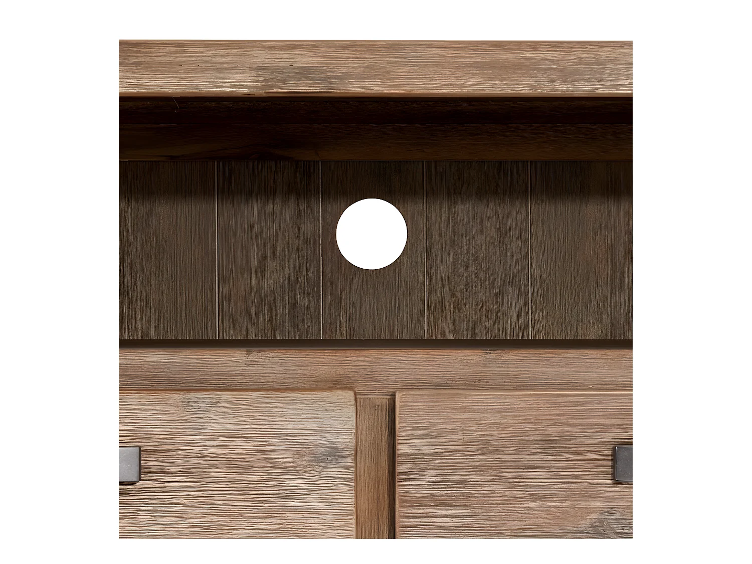 Tv-meubel Alaska - 2 laden, 2 nissen - Massief acaciahout & MDF - Bruin