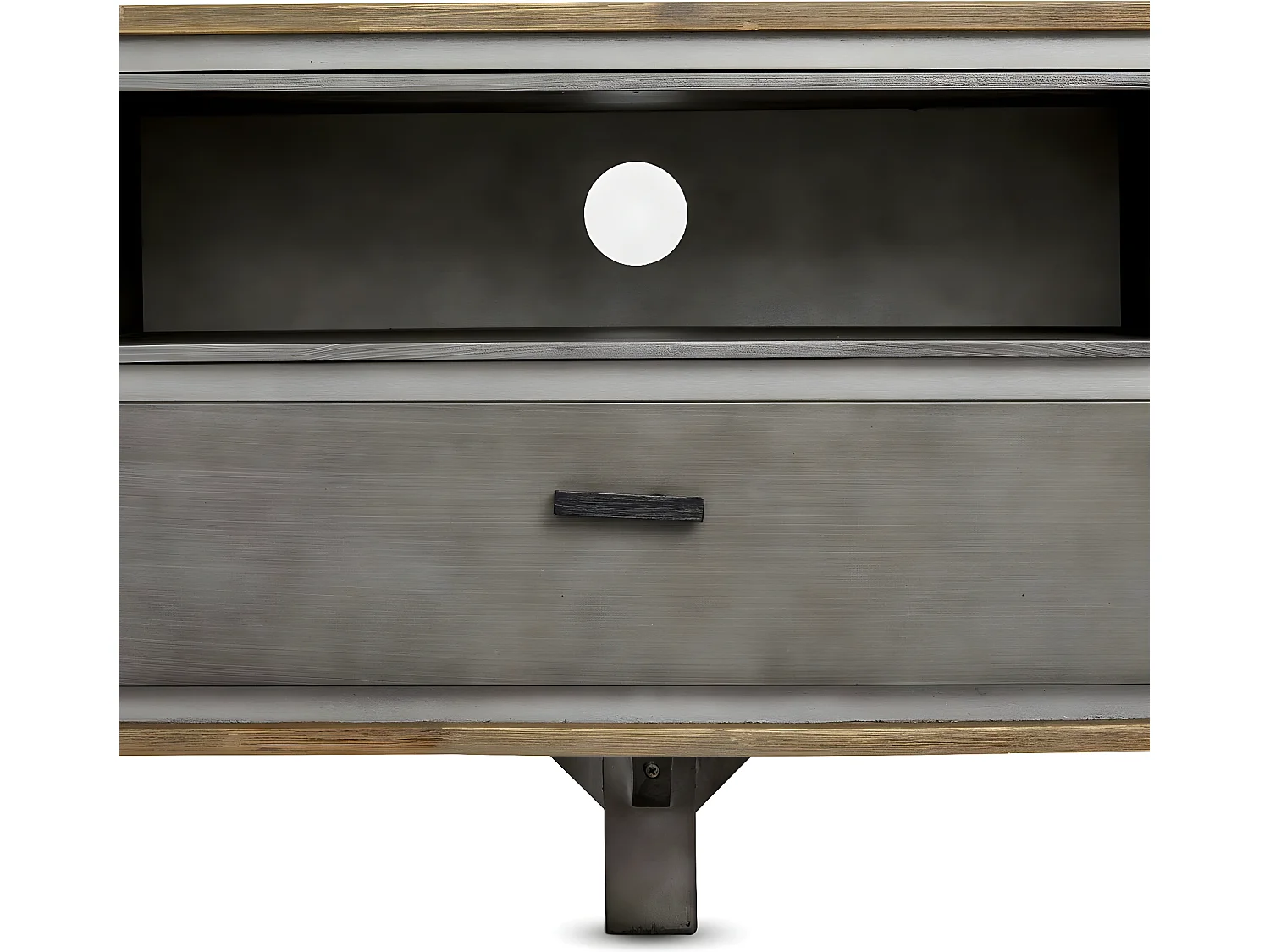 Meuble TV Malaga avec 2 portes et 1 tiroir - Acacia massif et MDF - Marron