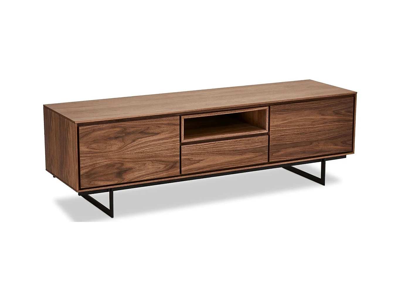 Tv-meubel Tokyo - 2 deuren, 1 lade - MDF & staal - Amerikaanse eik