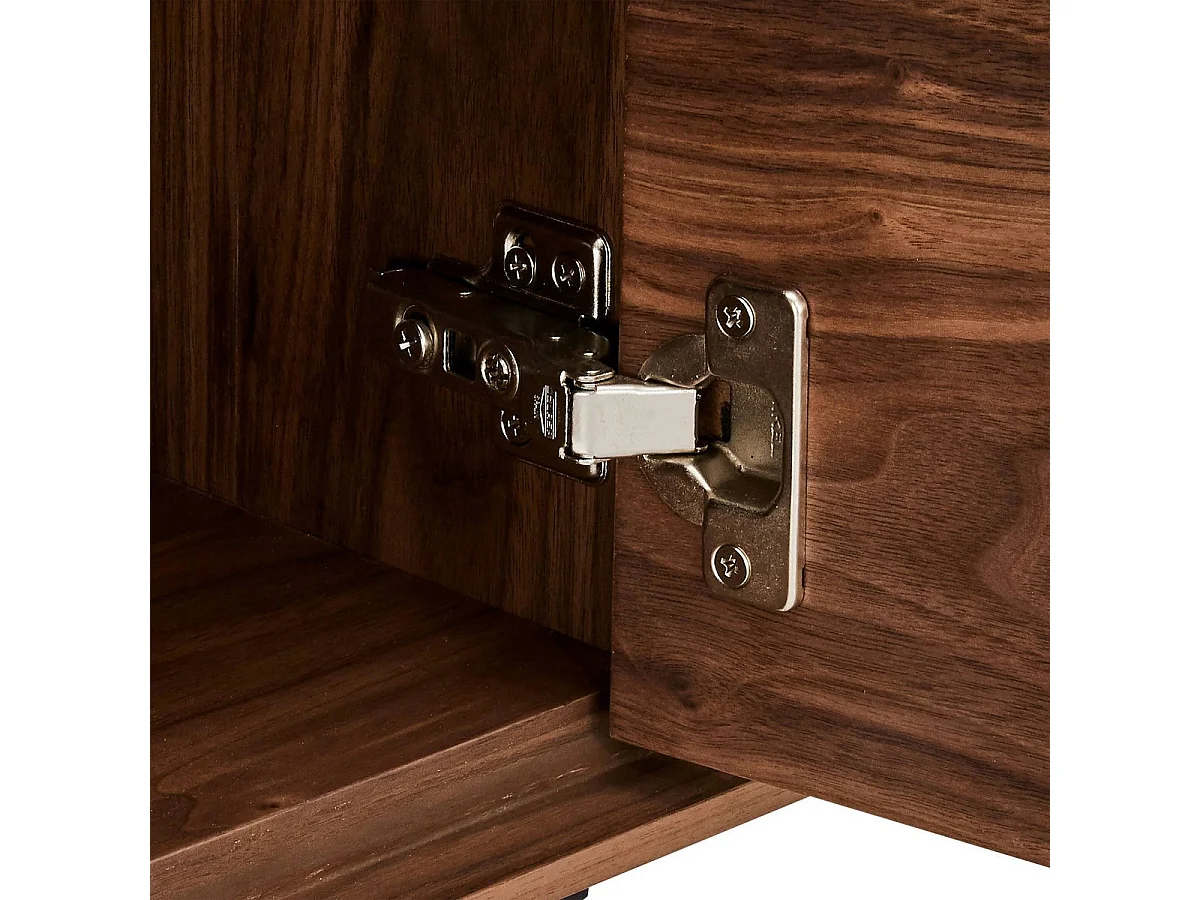 Meuble TV Tokyo avec 2 portes et 1 tiroir - MDF et métal - Noyer