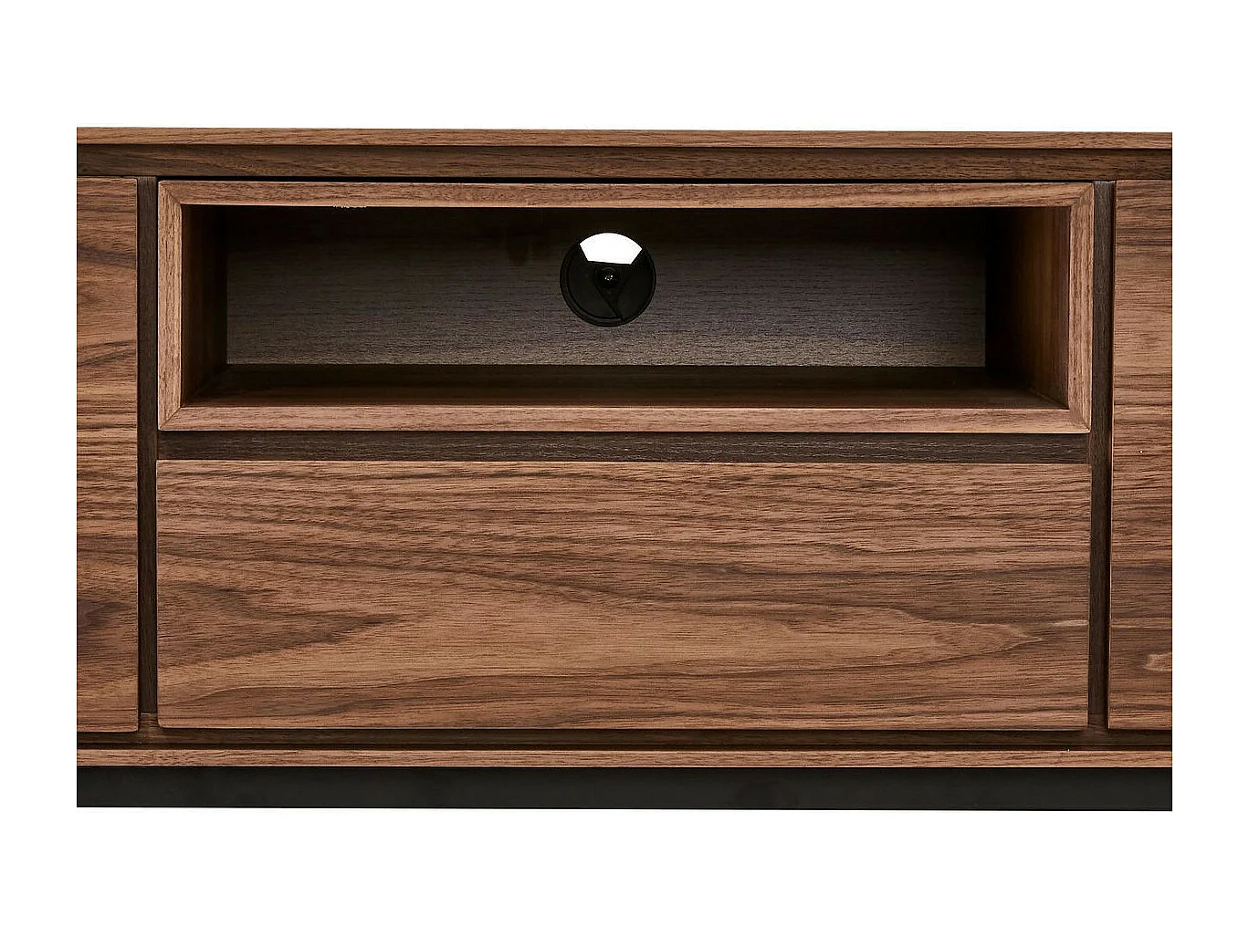 Meuble TV Tokyo avec 2 portes et 1 tiroir - MDF et métal - Noyer