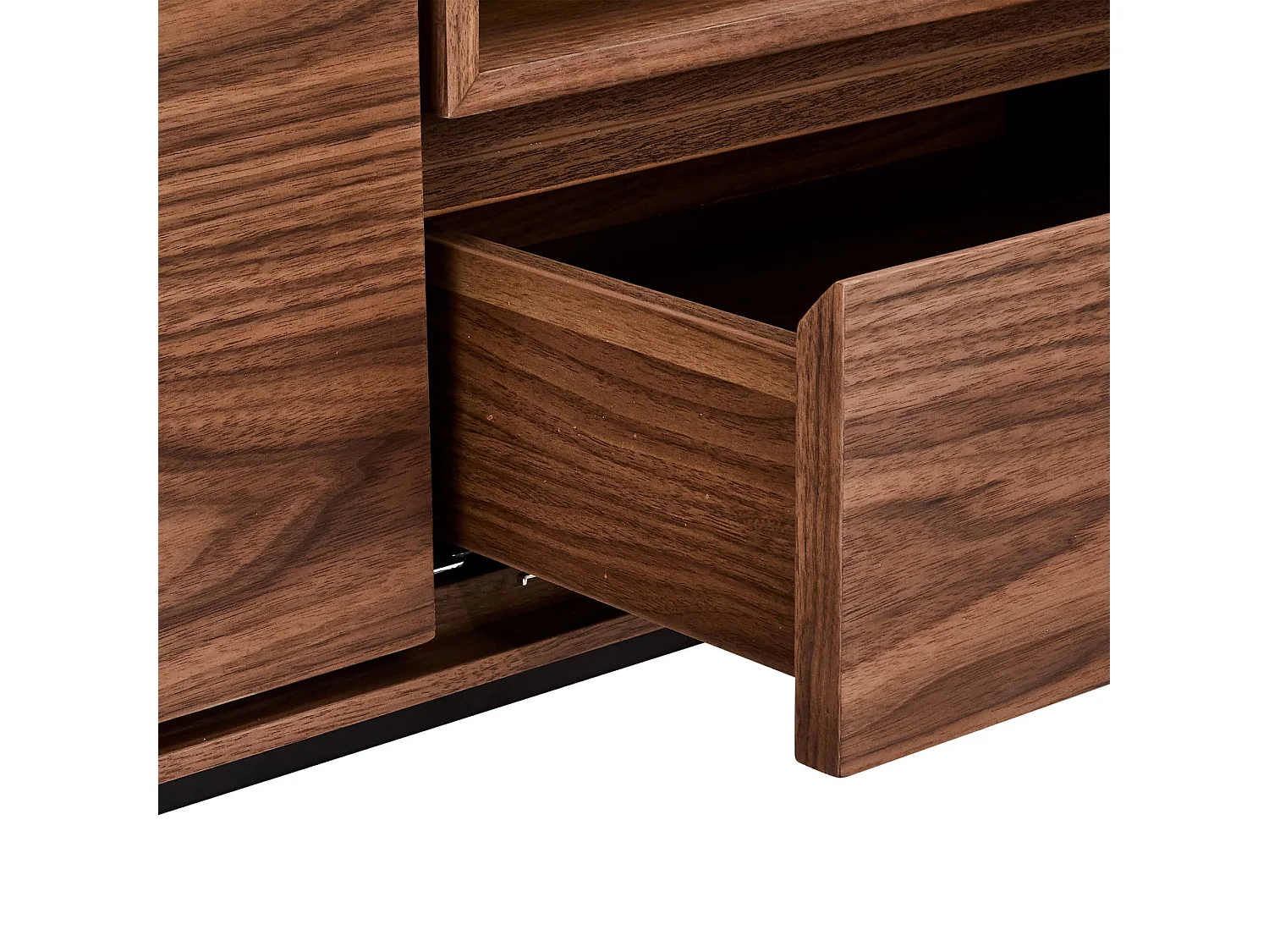 Meuble TV Tokyo avec 2 portes et 1 tiroir - MDF et métal - Noyer