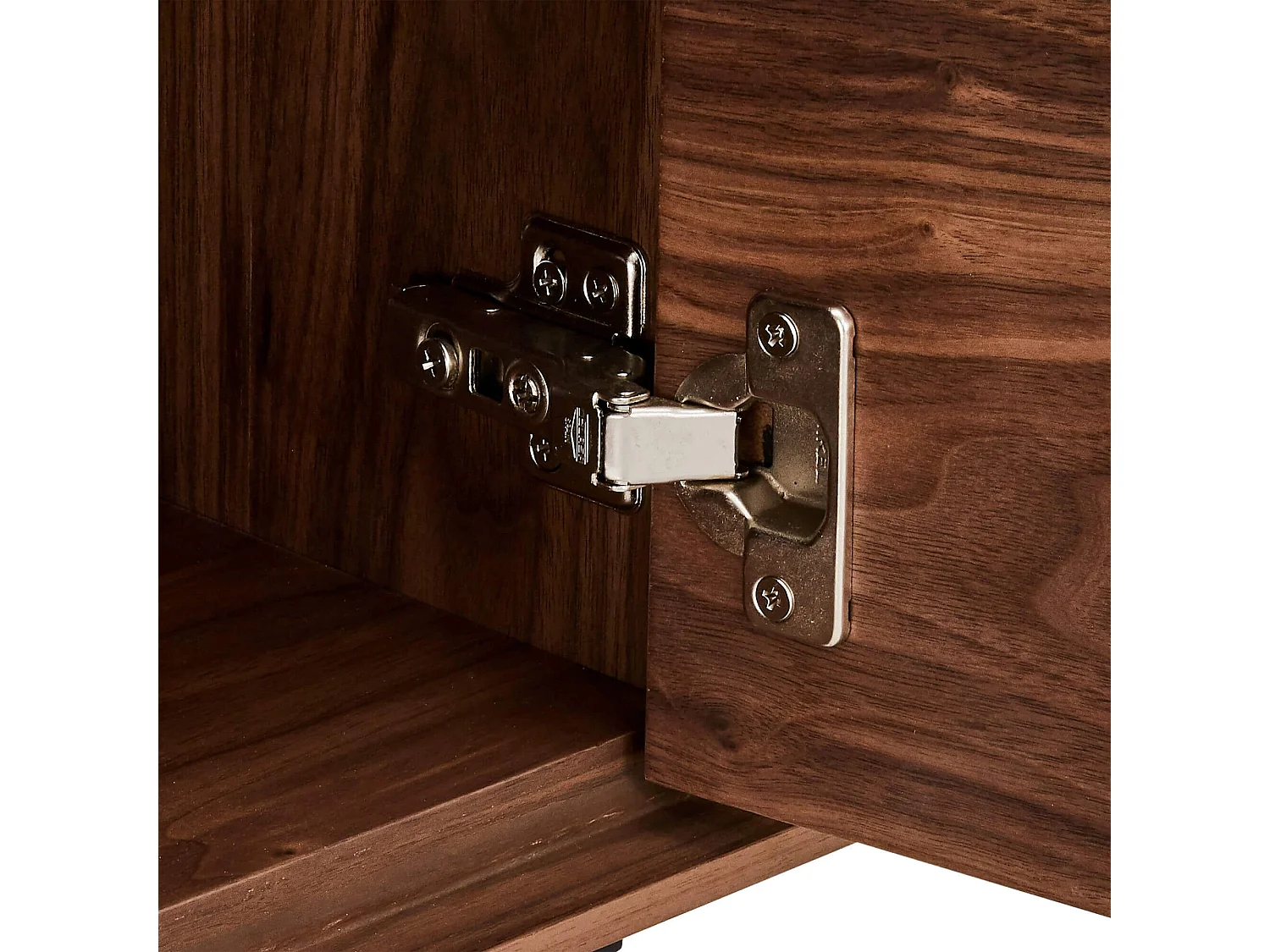 Meuble TV Tokyo avec 2 portes et 1 tiroir - MDF et métal - Noyer