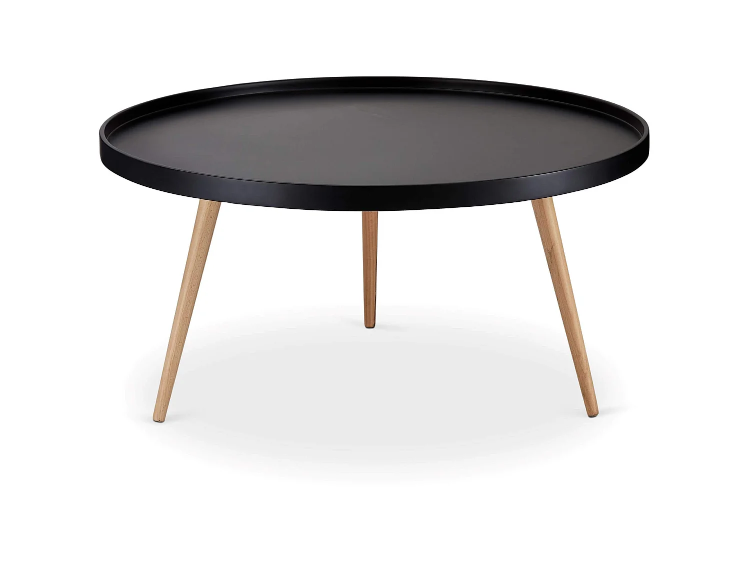 Table basse Opus - Ronde - MDF et bois - Noir