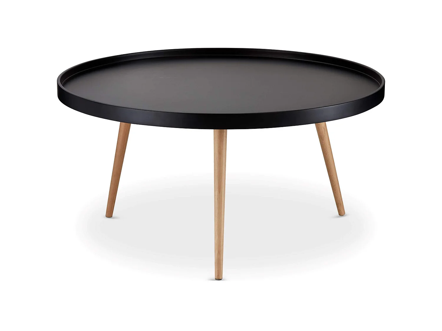 Table basse Opus - Ronde - MDF et bois - Noir