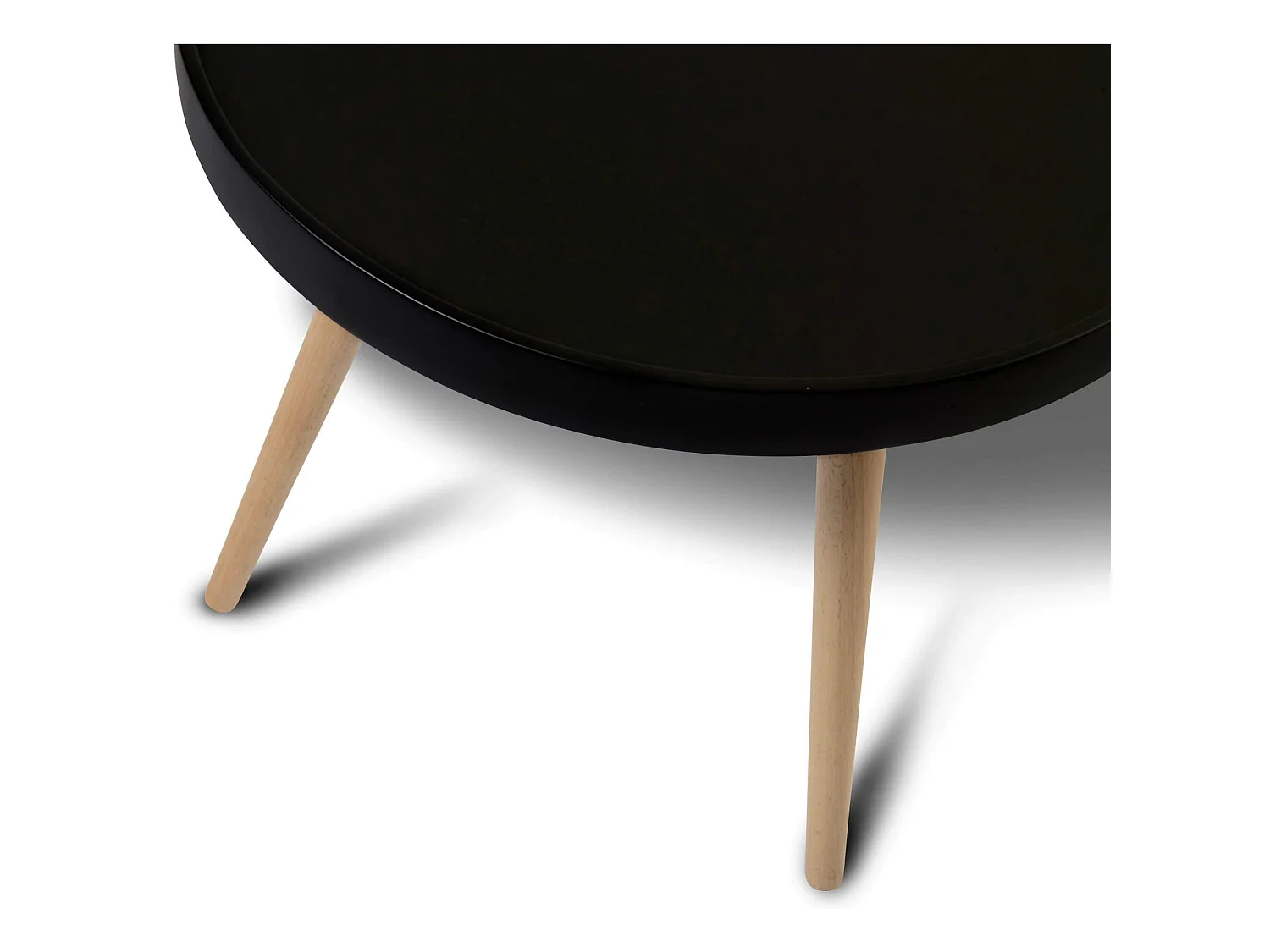 Table basse Opus - Ronde - MDF et bois - Noir