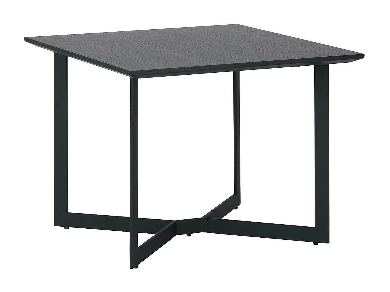 Ibbe Design Zwart Bijzettafel Vierkant Tokyo MDF Salontafel met met Metaal Planken Industireel Design voor Woonkamer Slaapkamer 70x70x52 cm