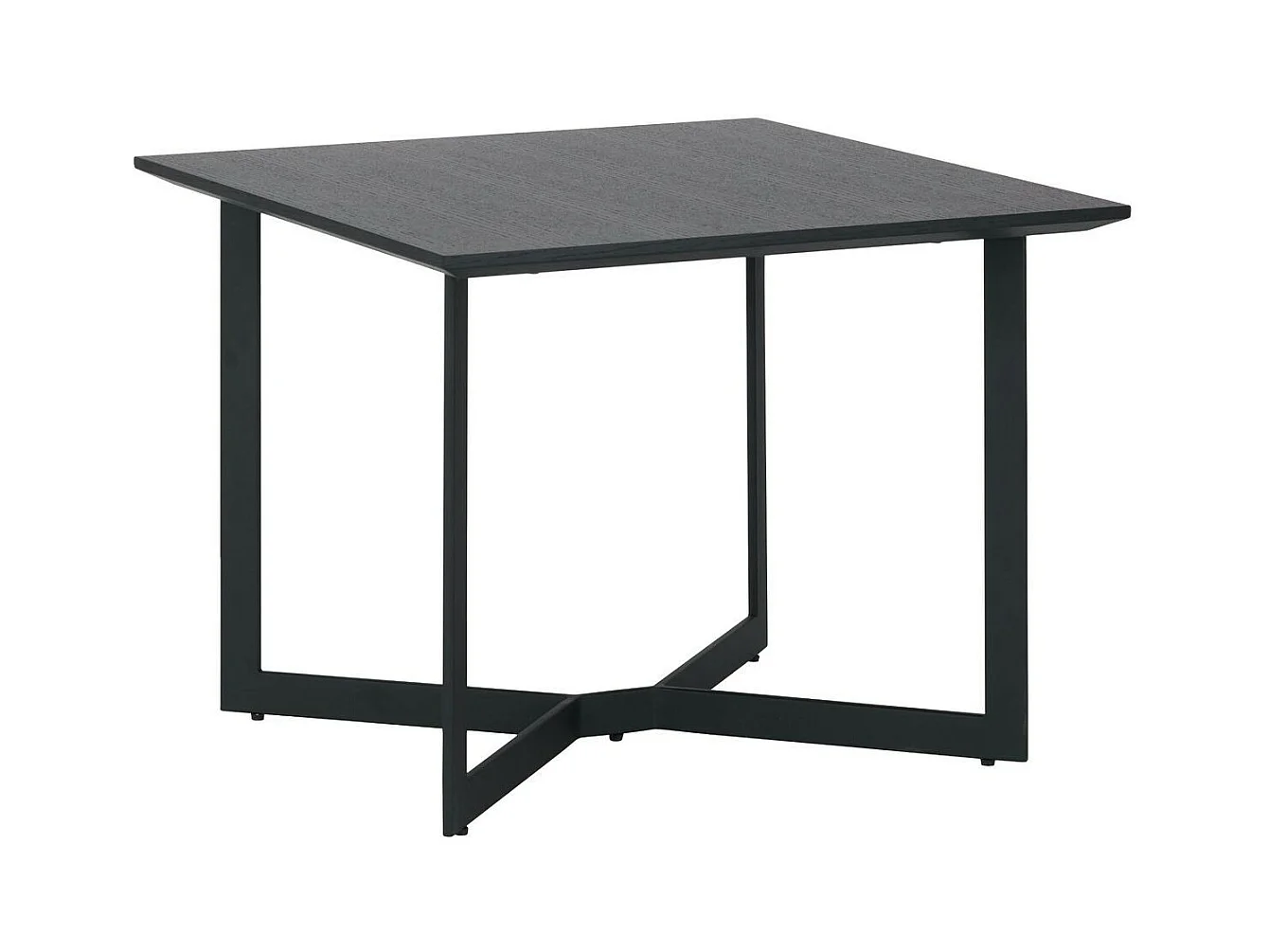 Ibbe Design Zwart Bijzettafel Vierkant Tokyo MDF Salontafel met met Metaal Planken Industireel Design voor Woonkamer Slaapkamer 70x70x52 cm