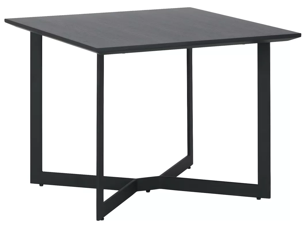 Kauf Unique Quadratischer Couchtisch Tokyo - MDF & Furnier & Metall - Schwarz