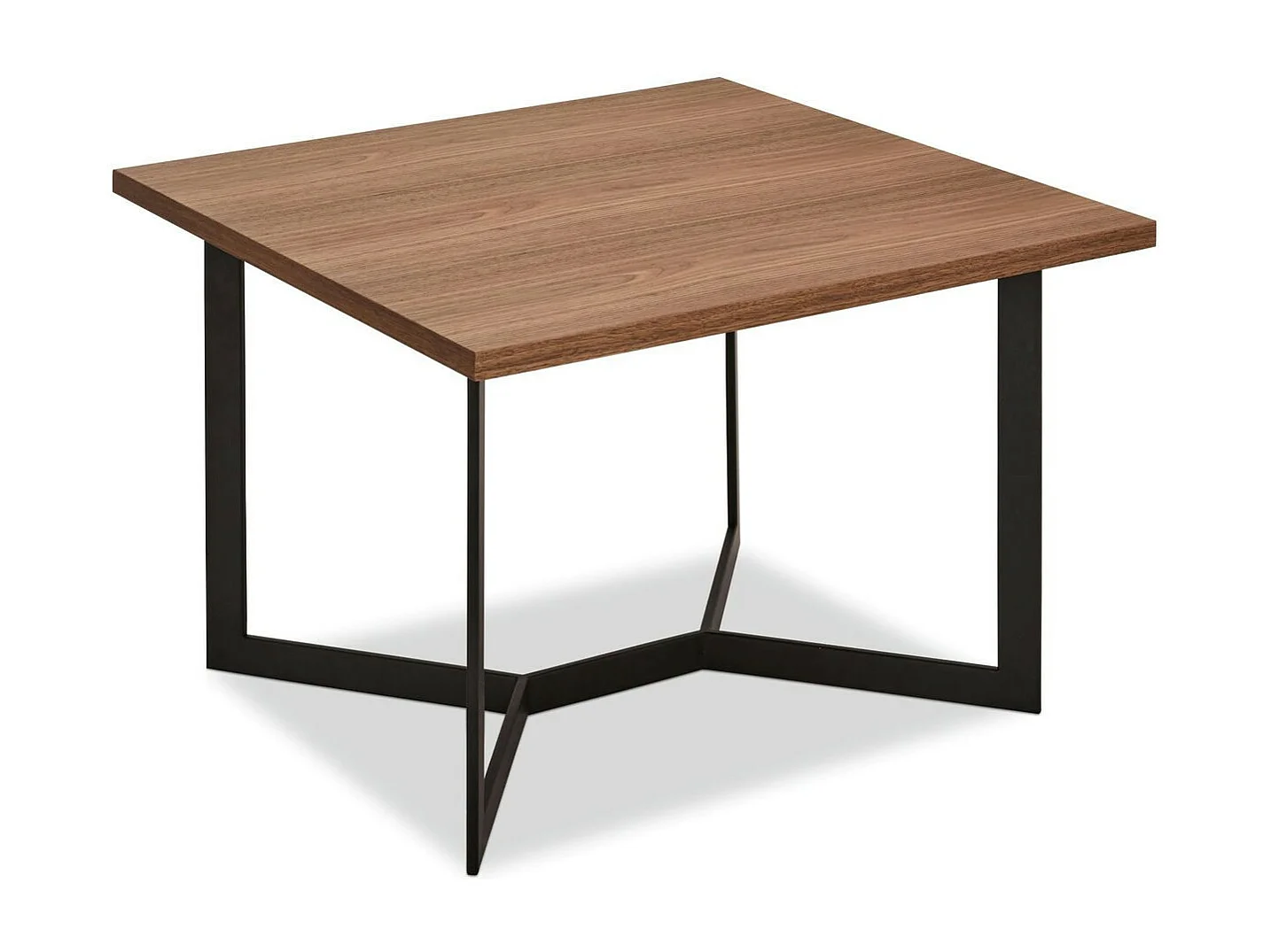 Ibbe Design Okkernoot Bijzettafel Rechthoekige Tokyo MDF Salontafel met met Metaal Planken Industireel Design voor Woonkamer Slaapkamer 70x70x52 cm