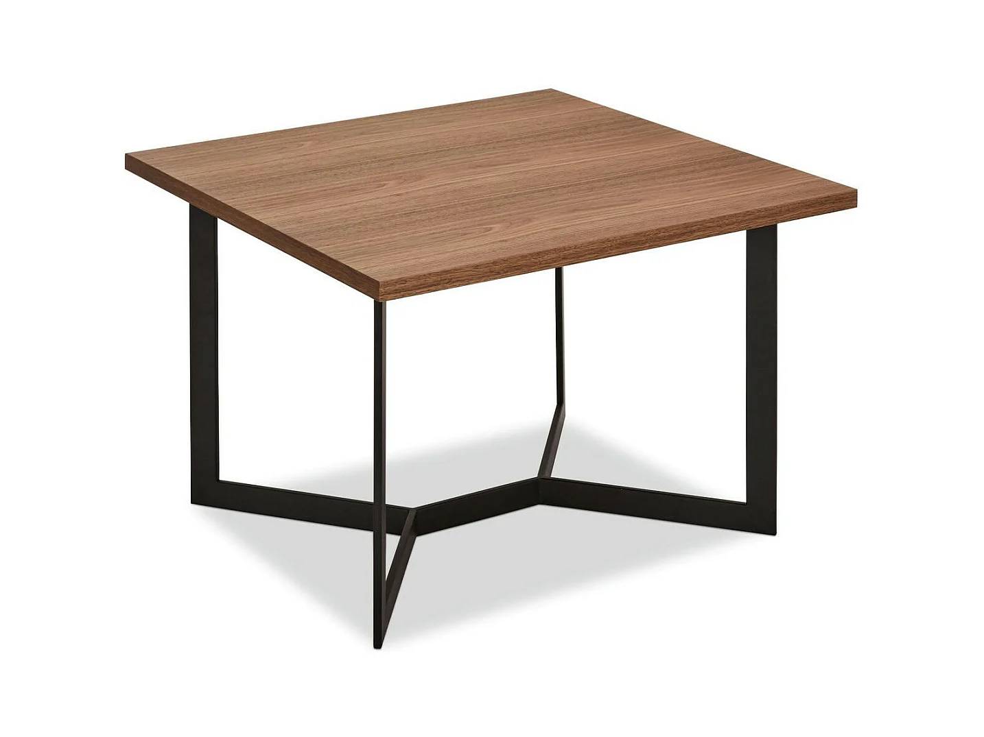 Table basse Tokyo - Carrée - MDF et métal - Noyer