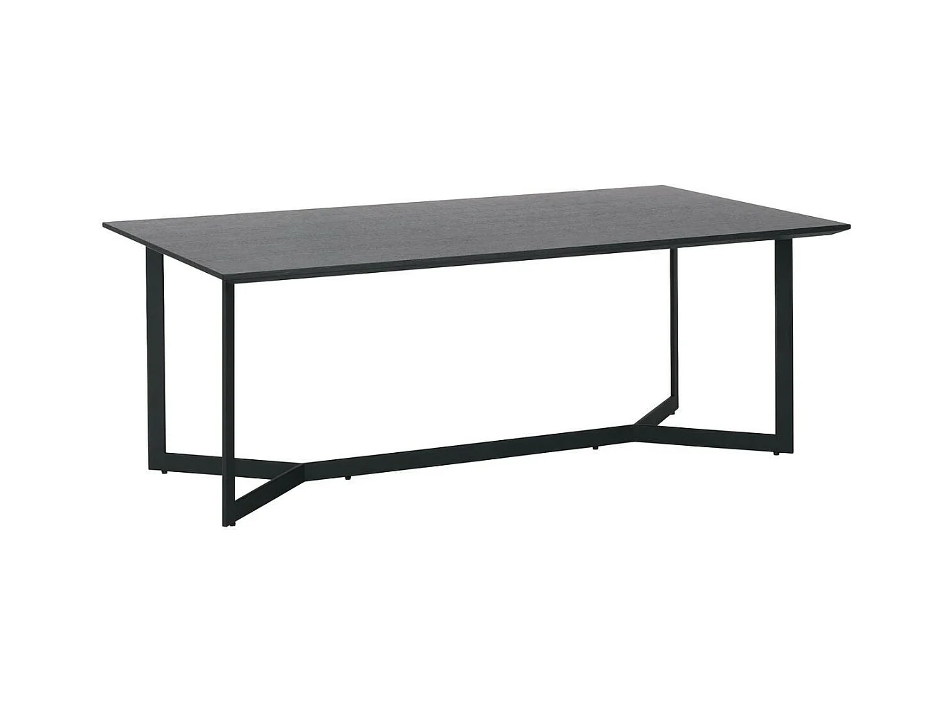 Ibbe Design Zwart Bijzettafel Rechthoekige Tokyo MDF Salontafel met met Metaal Planken Industireel Design voor Woonkamer Slaapkamer 140x80x52 cm