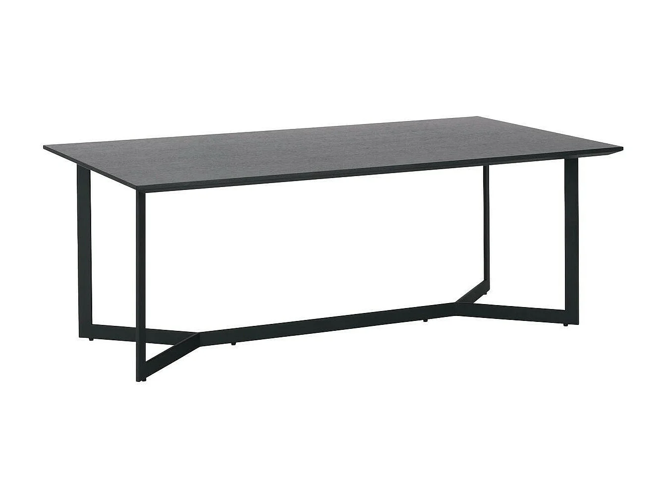 Ibbe Design Zwart Bijzettafel Rechthoekige Tokyo MDF Salontafel met met Metaal Planken Industireel Design voor Woonkamer Slaapkamer 140x80x52 cm