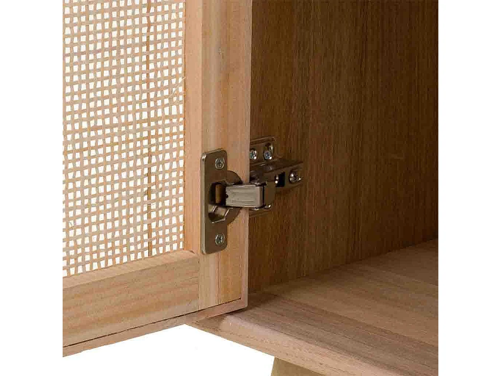 Mesa de cabeceira em malha de madeira e marrom 42x36,5x71