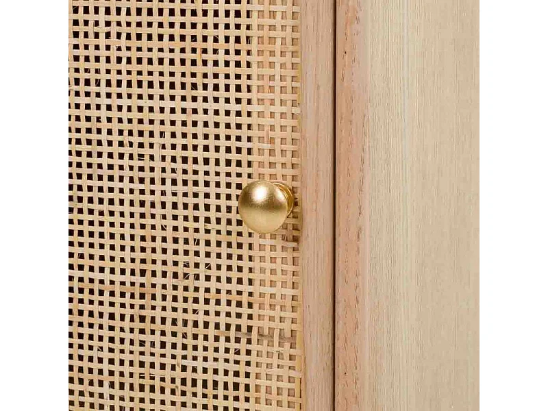 Mesa de cabeceira em malha de madeira e marrom 42x36,5x71