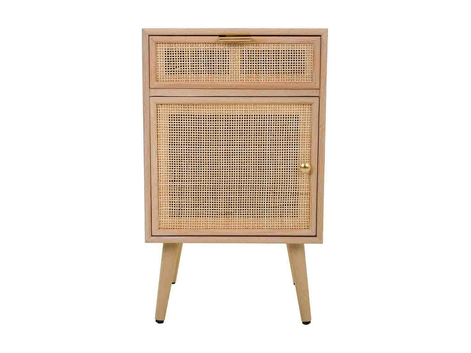 Nachttisch aus MDF und Gitter, braun, 42x36,5x71 cm