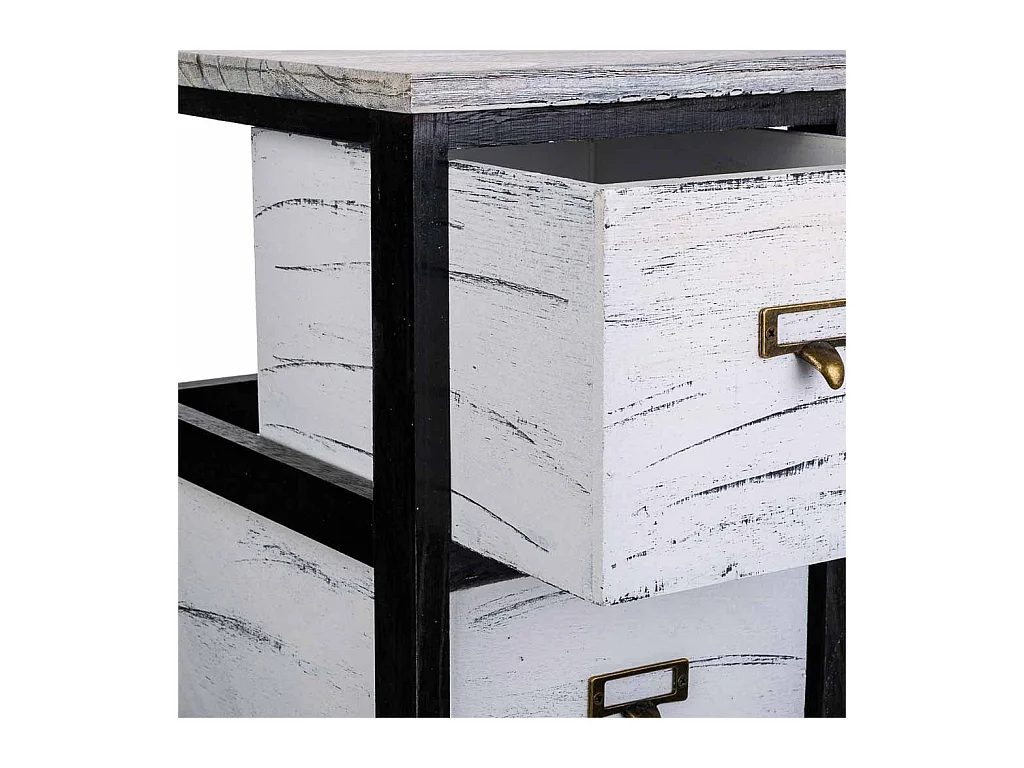 Schwarze Kommode aus Holz, 26x32x81h cm