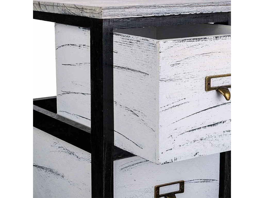 Cômoda de madeira preta 26x32x81