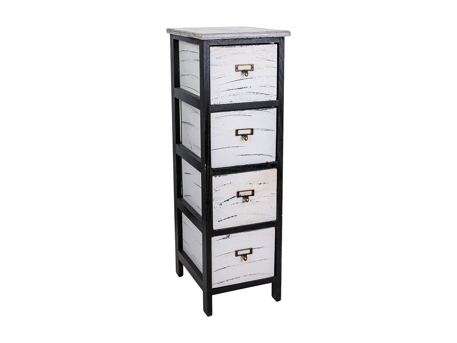 Cômoda de madeira preta 26x32x81