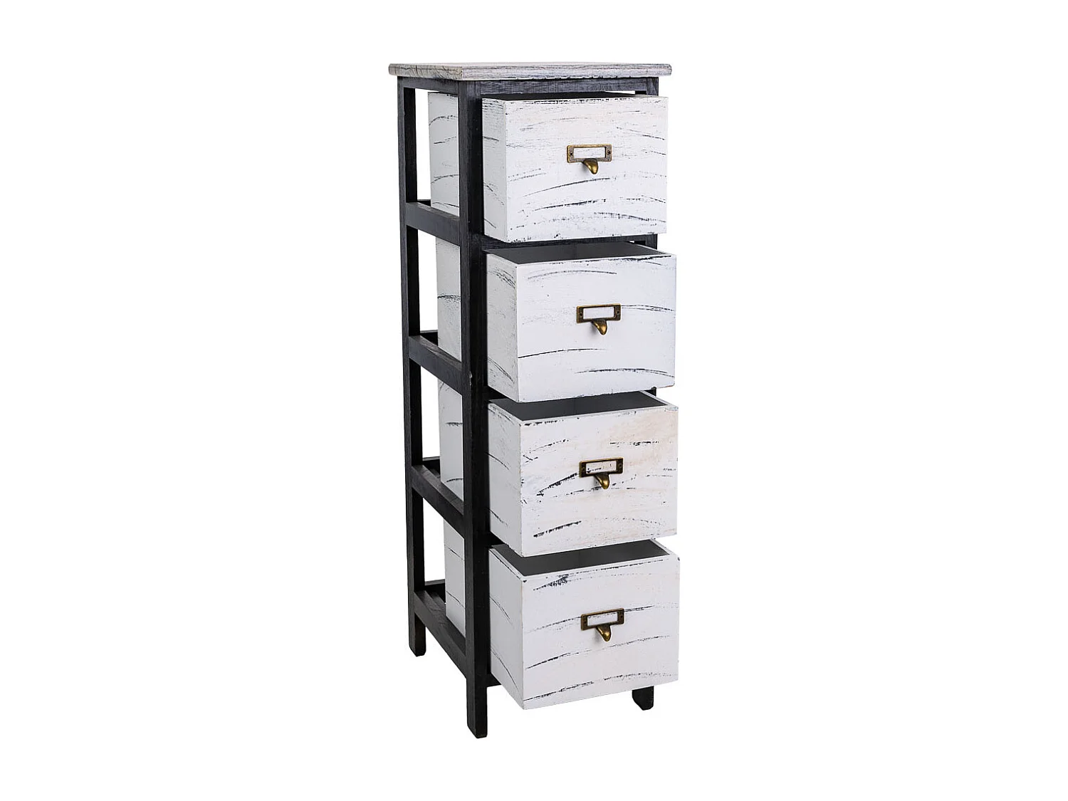 Cômoda de madeira preta 26x32x81