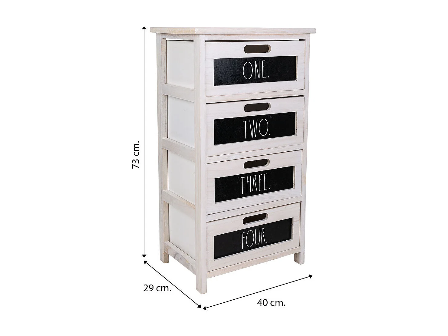 Chiffonnier En Bois Blanc 40x29x73h
