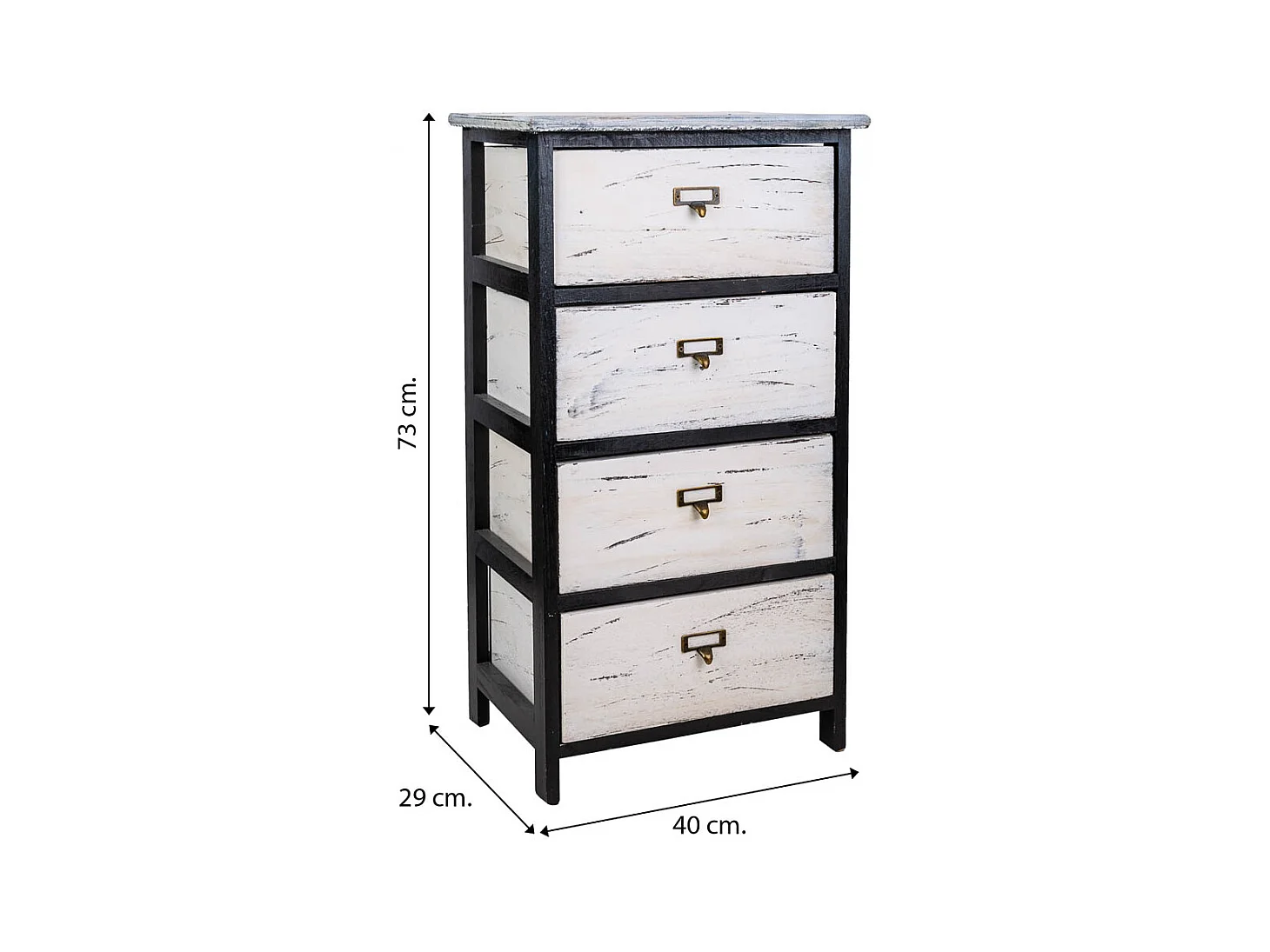 Cômoda de madeira preta 40x29x73