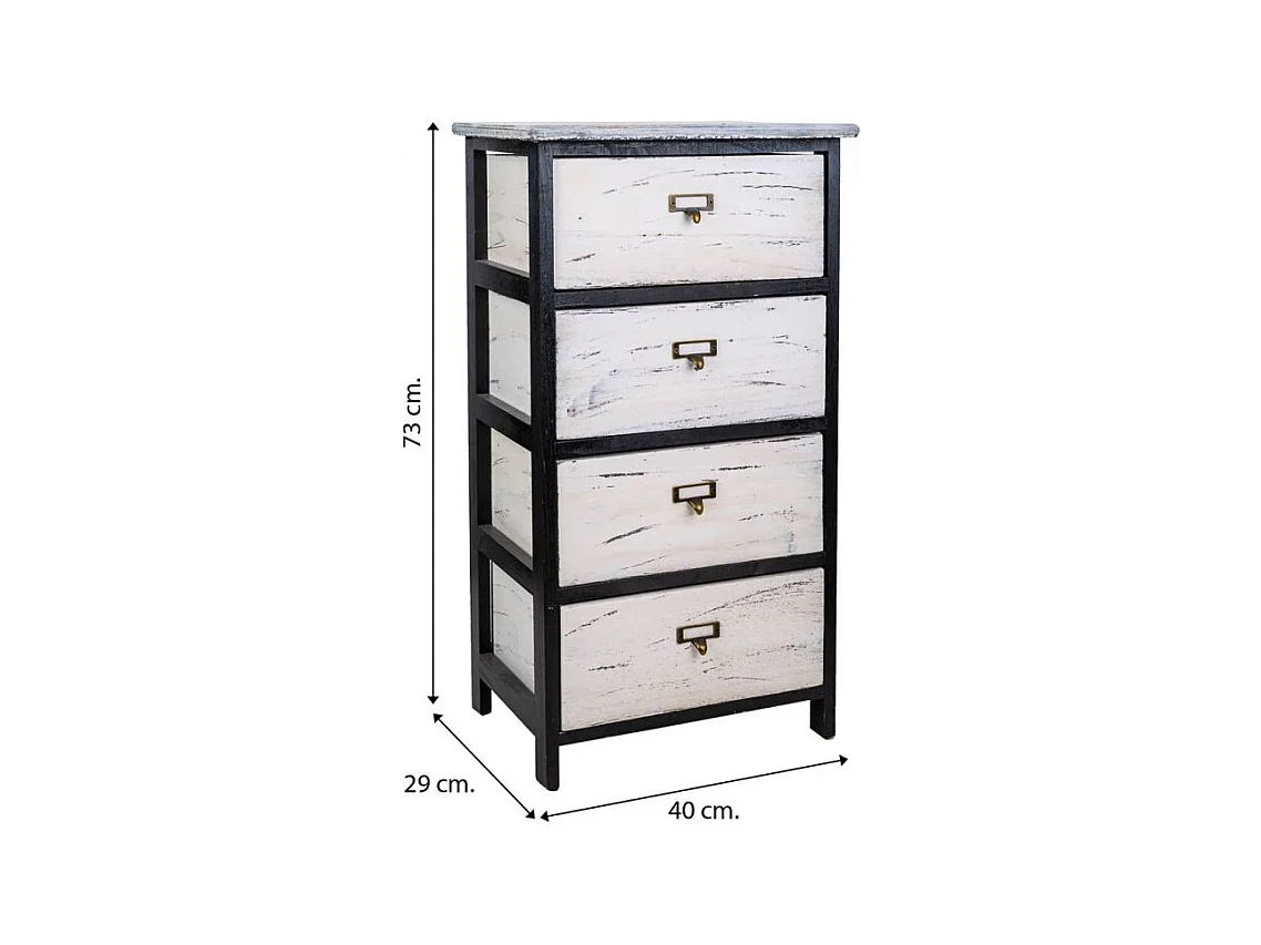 Cômoda de madeira preta 40x29x73