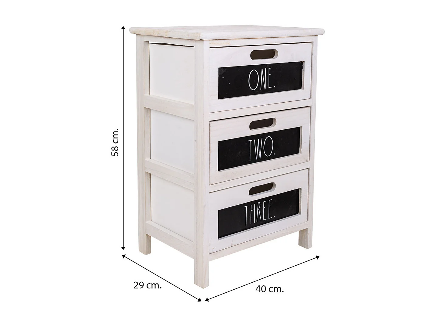 Chiffonnier En Bois Blanc 40x29x58h