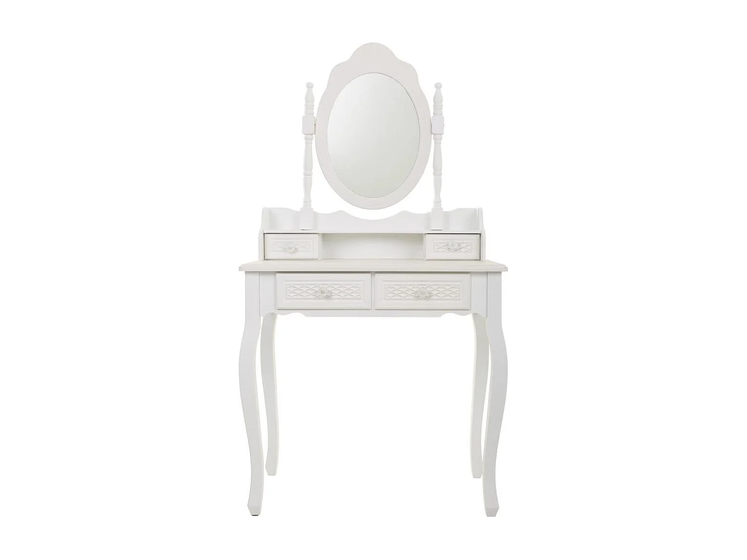 Weißer Schminktisch aus Holz, 75 x 40 x 140,5 h cm
