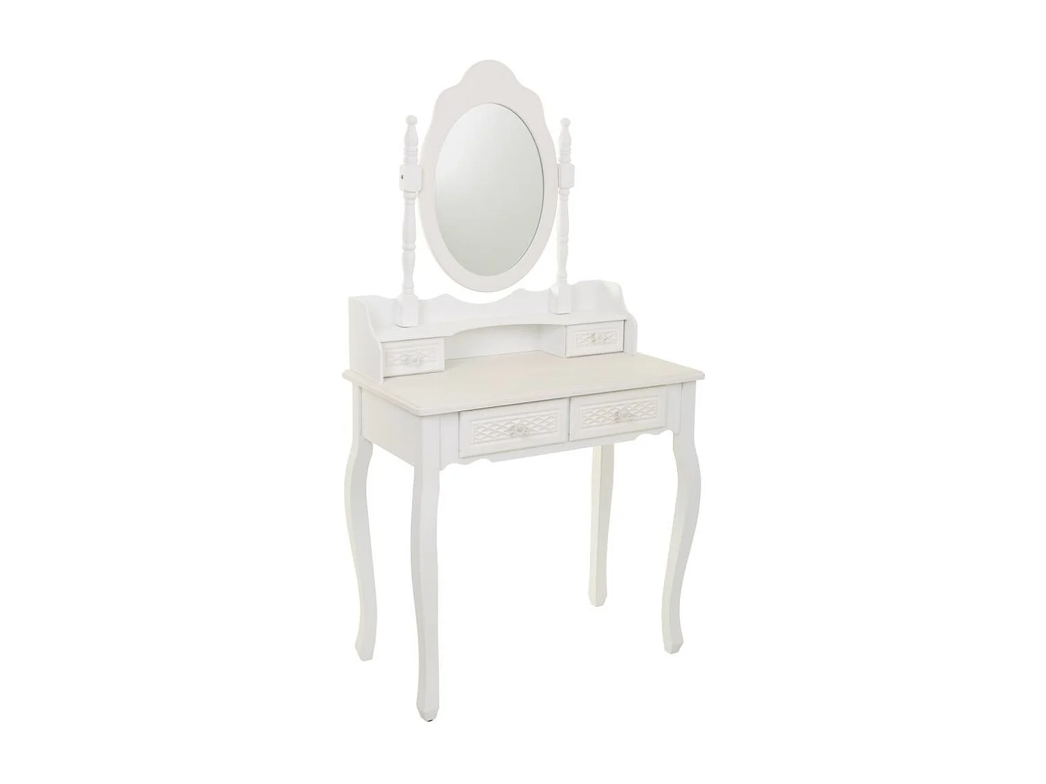 Weißer Schminktisch aus Holz, 75 x 40 x 140,5 h cm